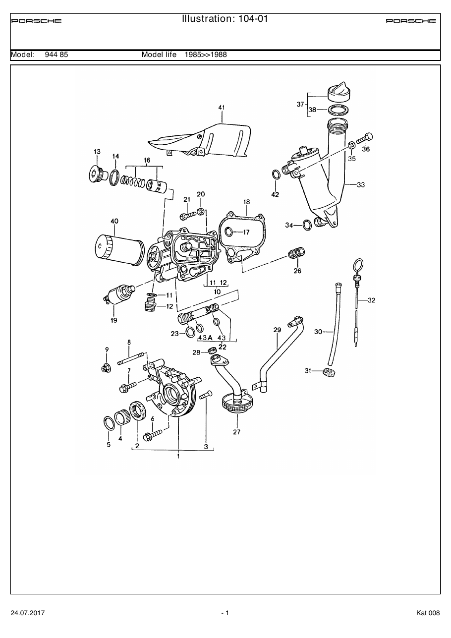 Exploded parts diagram — Engine lubrication