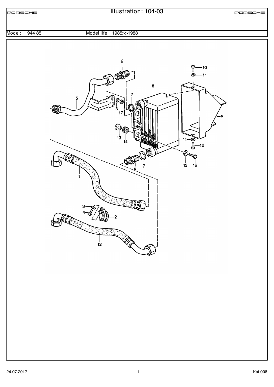 Exploded parts diagram — Oil cooling