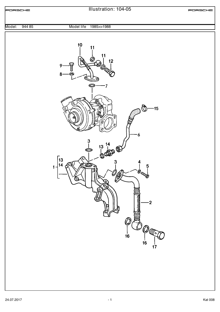 Exploded parts diagram — Engine lubrication