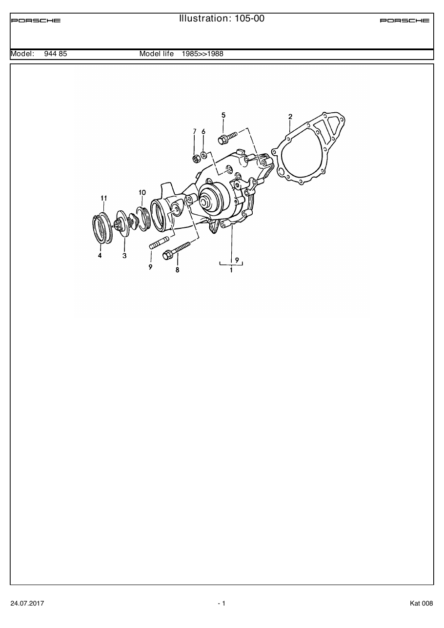 Exploded parts diagram — Water pump