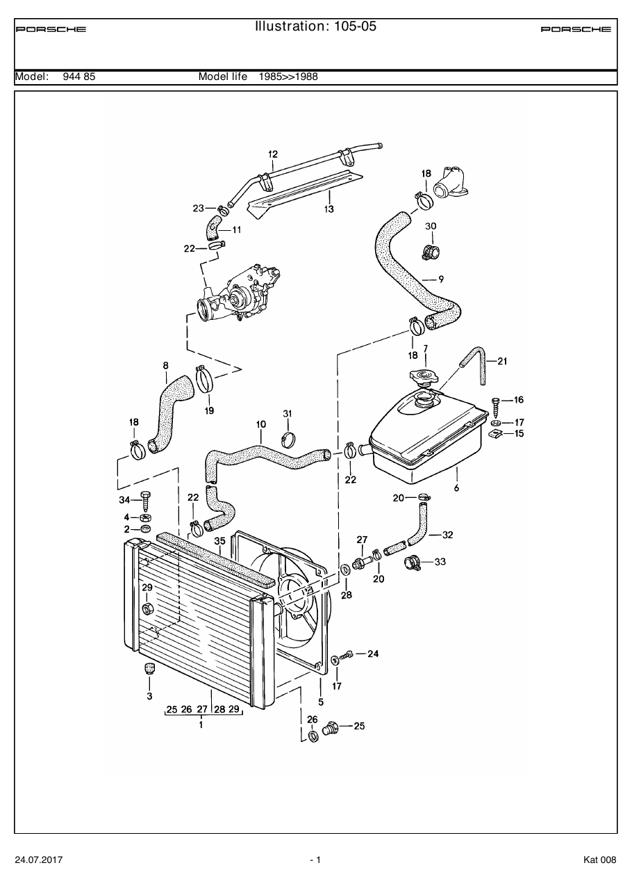 Exploded parts diagram — Water cooling