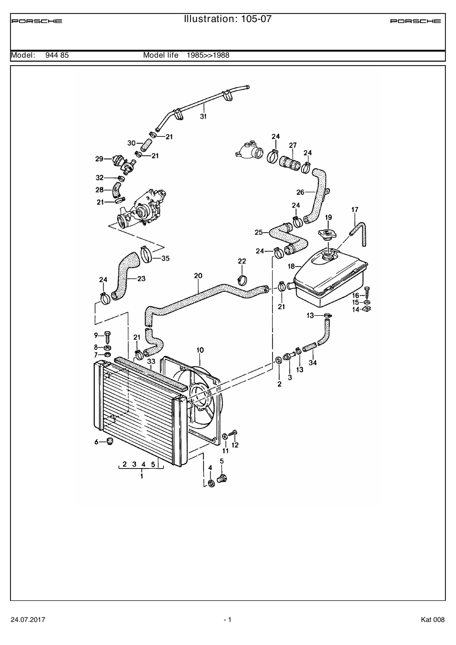 Exploded parts diagram — Water cooling