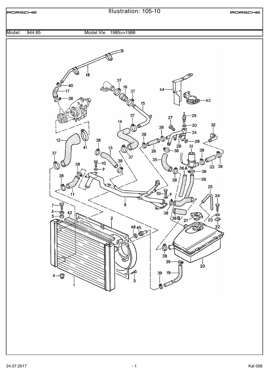Exploded parts diagram — Water cooling