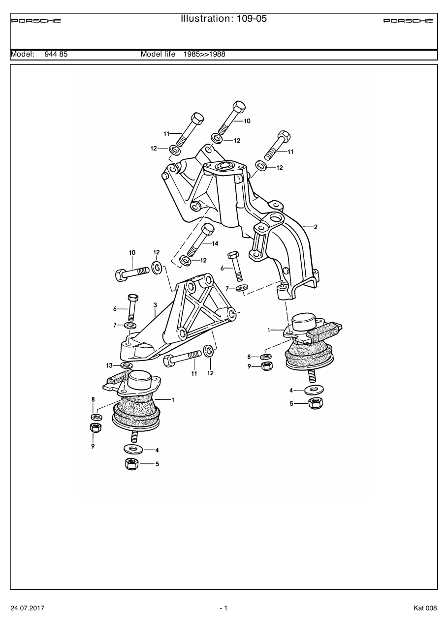 Exploded parts diagram — Engine suspension