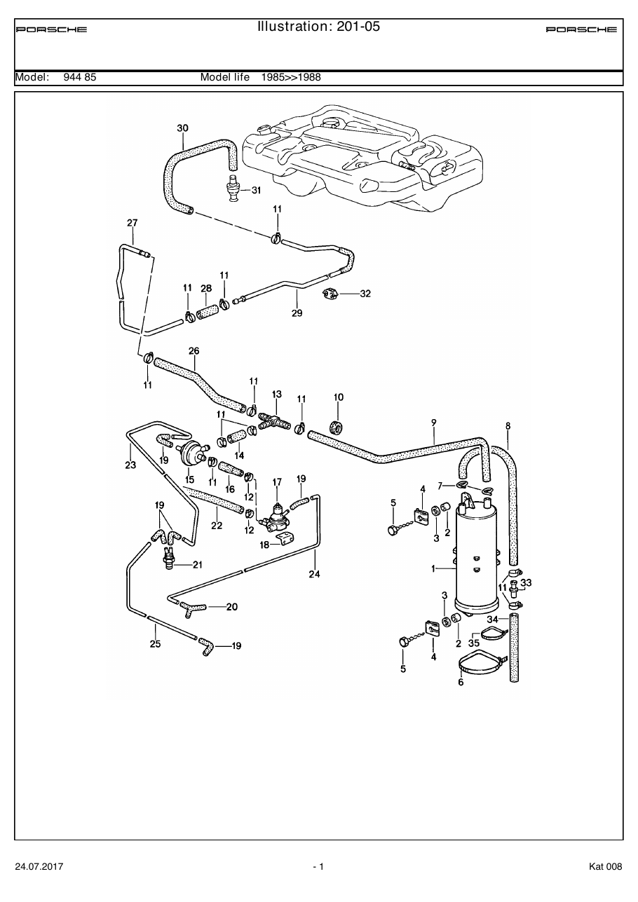 Exploded parts diagram — Carbon canister