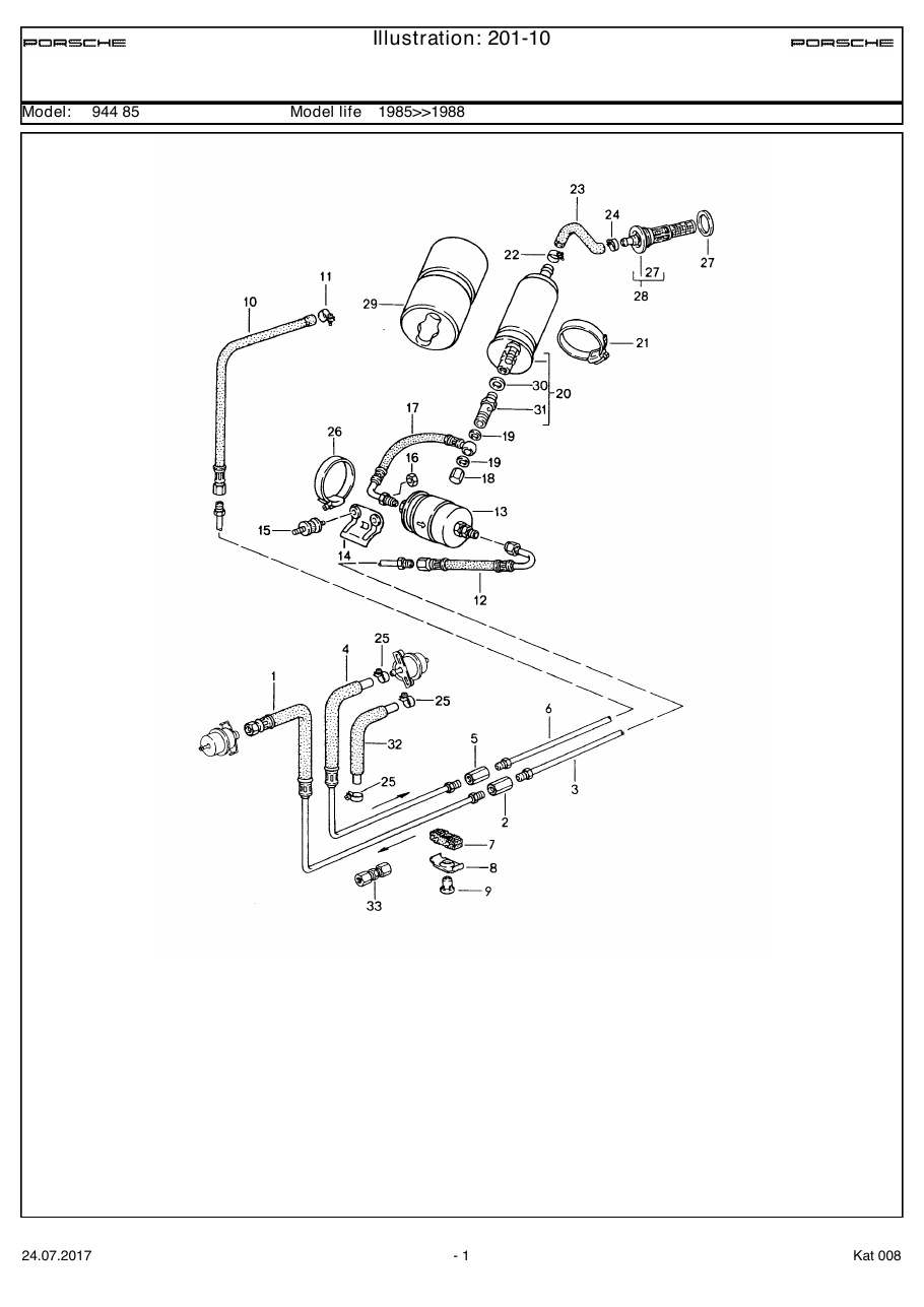 Exploded parts diagram — Fuel system