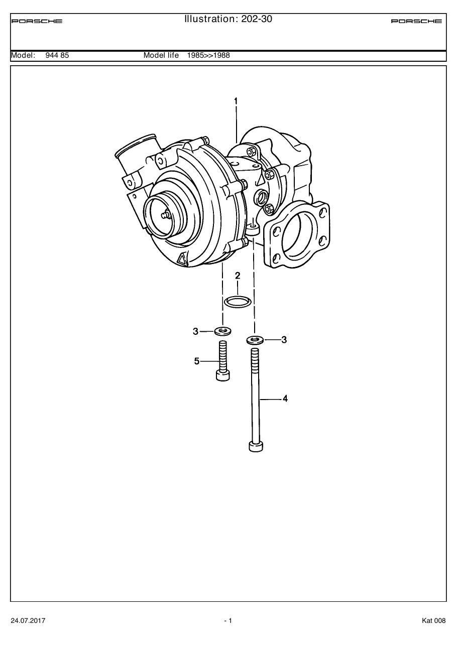 Exploded parts diagram — Turbocharger