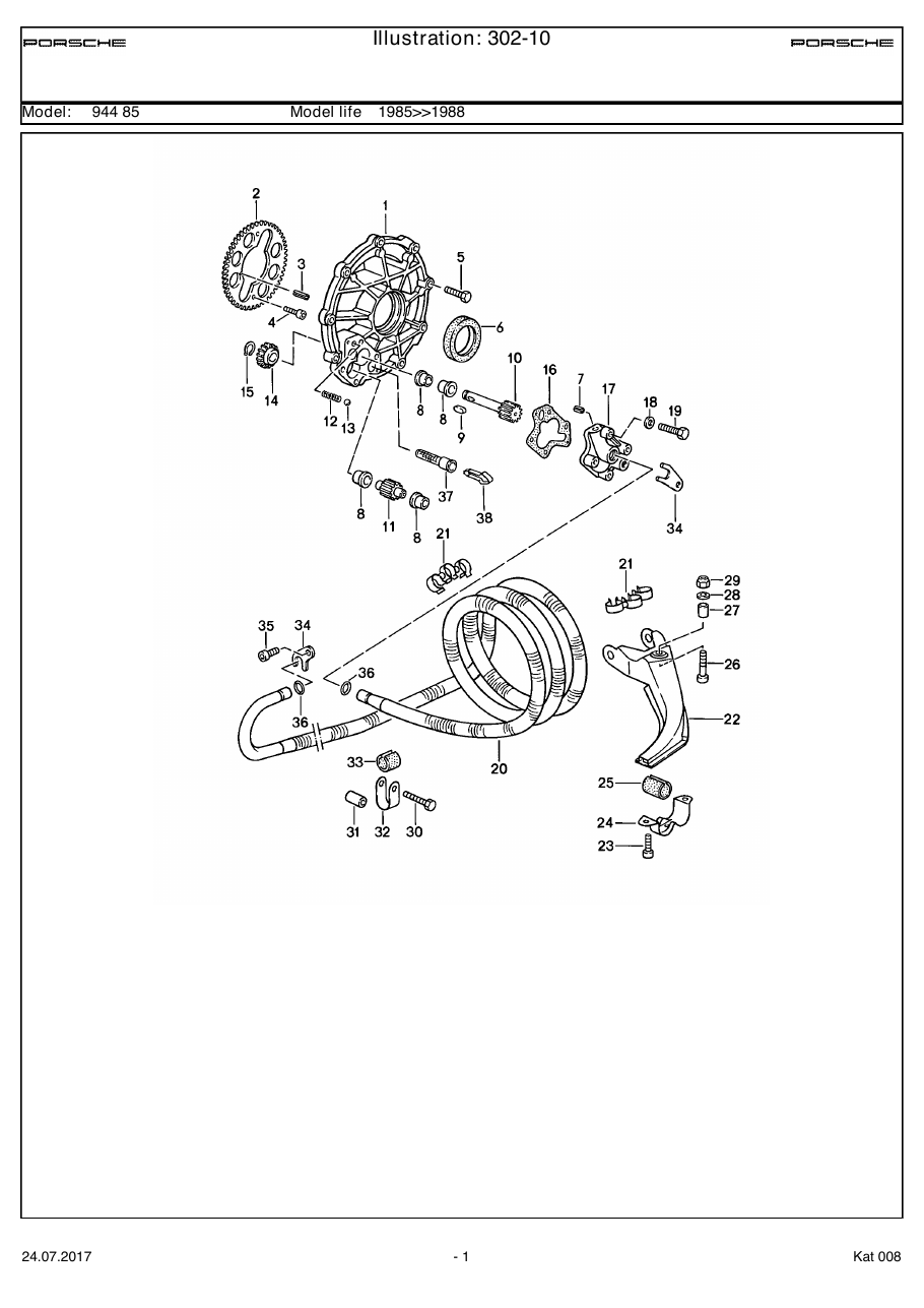 Exploded parts diagram — Oil cooling