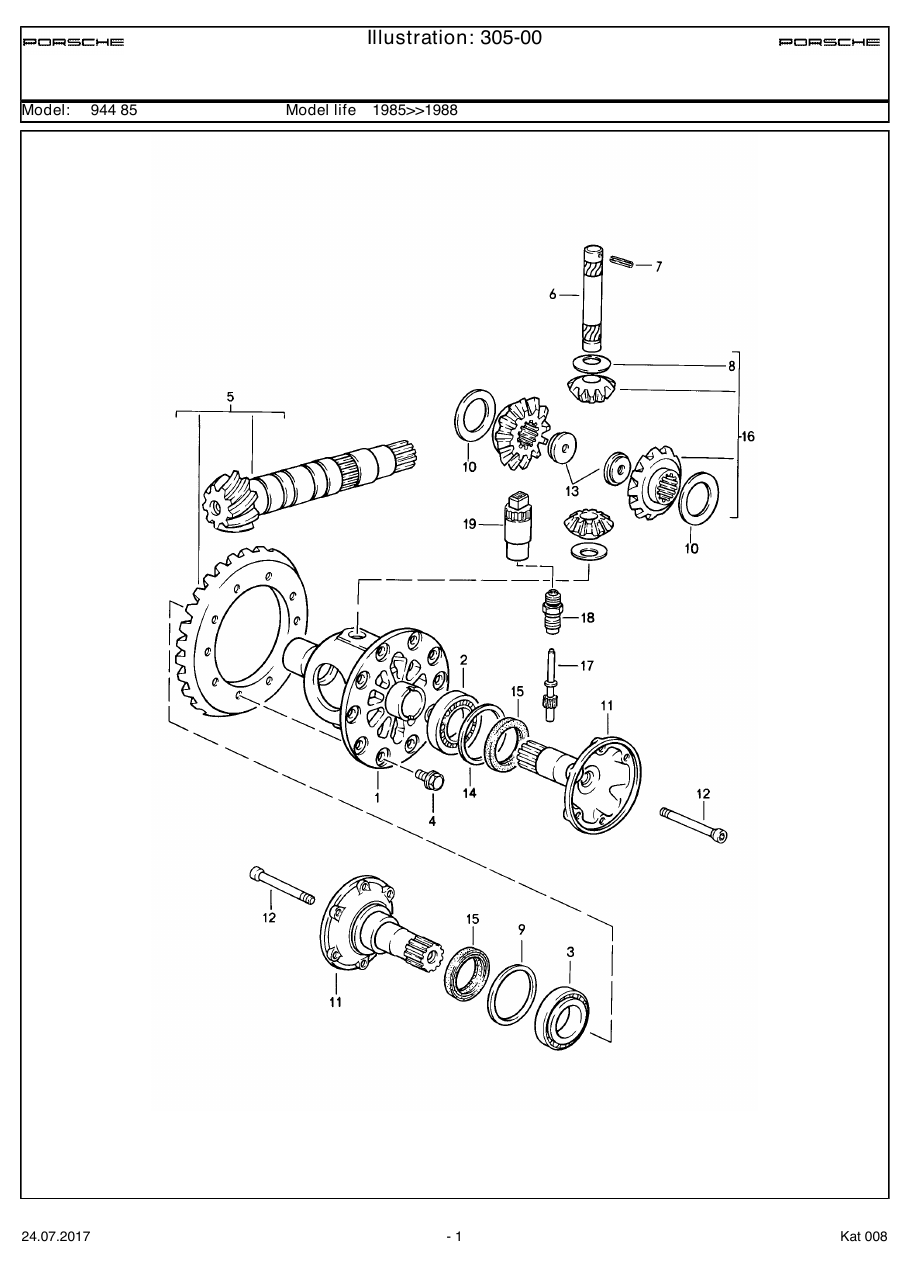 Exploded parts diagram — Differential