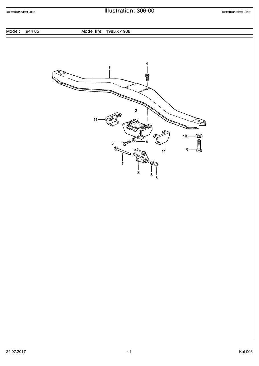Exploded parts diagram — Transmission suspension