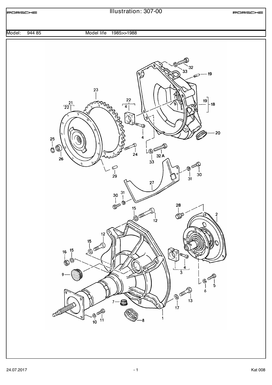 Exploded parts diagram — Central tube