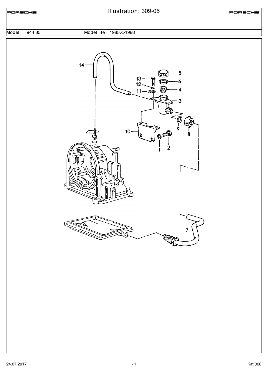 Exploded parts diagram — Oil inlet