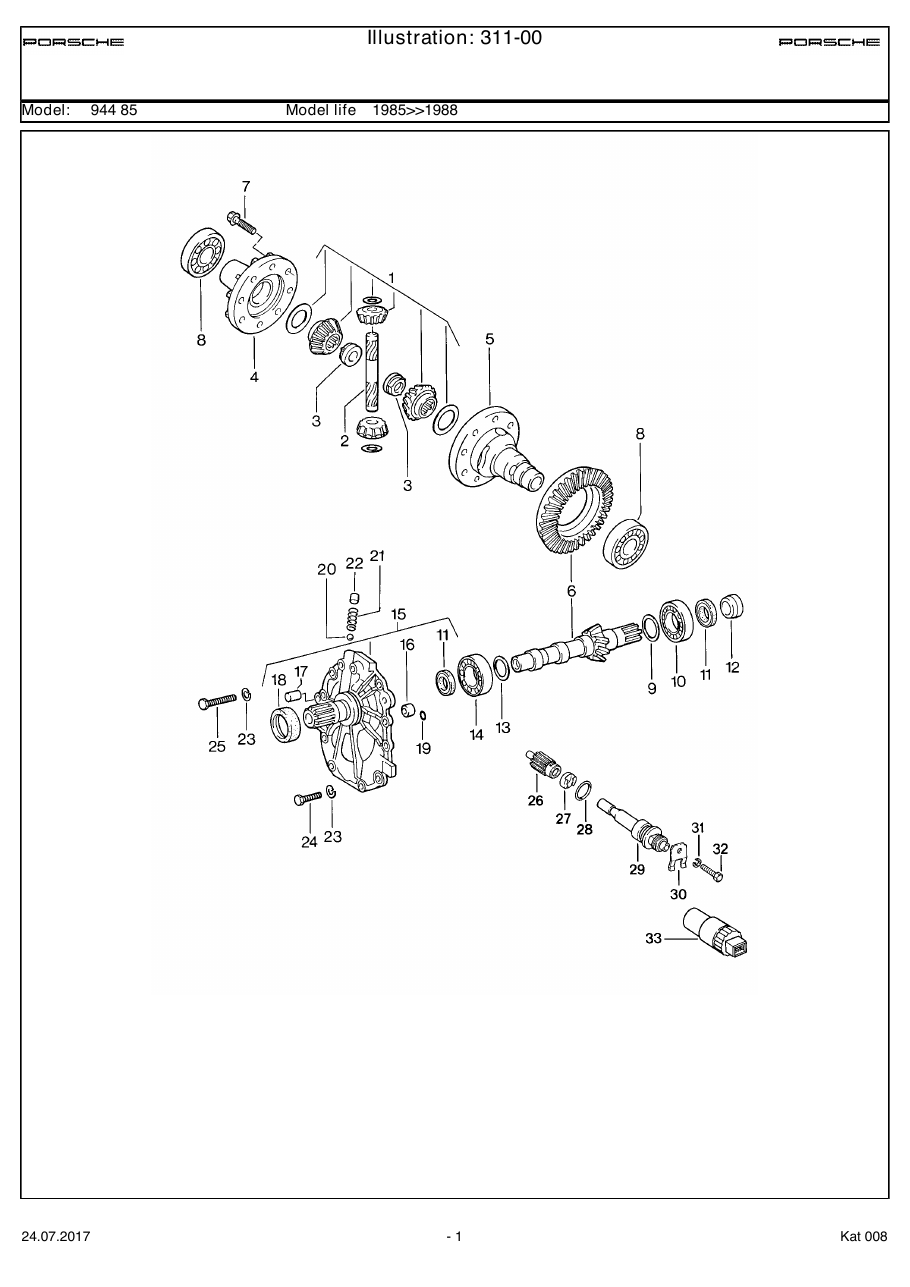 Exploded parts diagram — Differential