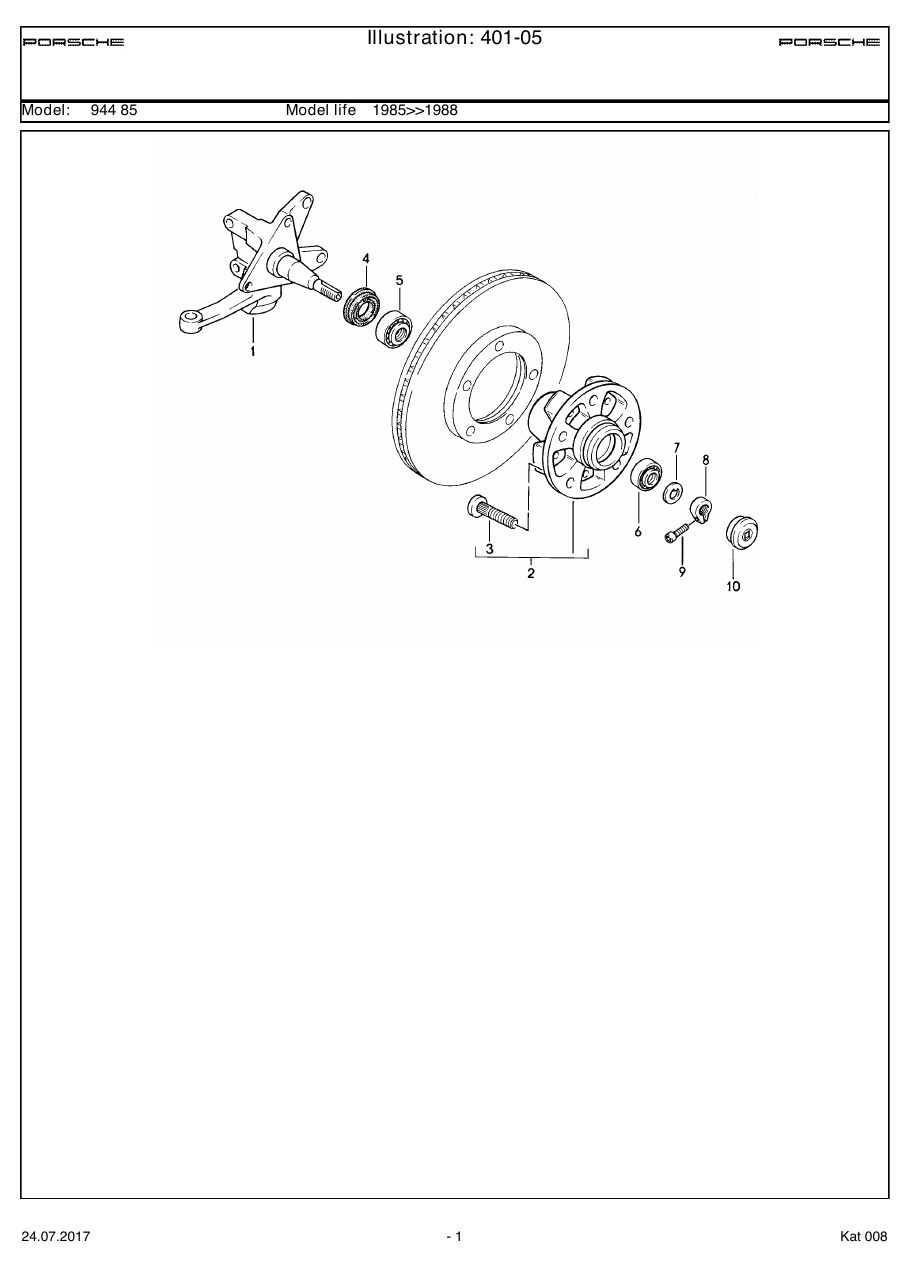 Exploded parts diagram — Steering knuckle