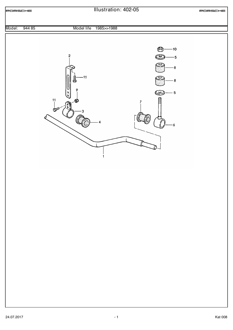 Exploded parts diagram — Stabiliser