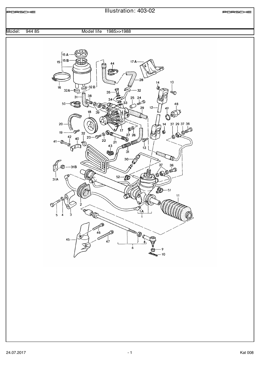 Exploded parts diagram — Power steering