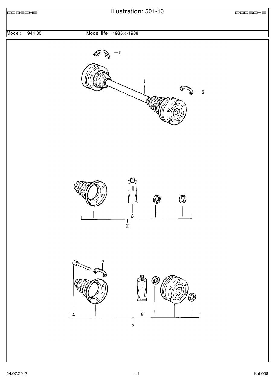 Exploded parts diagram — Drive shaft