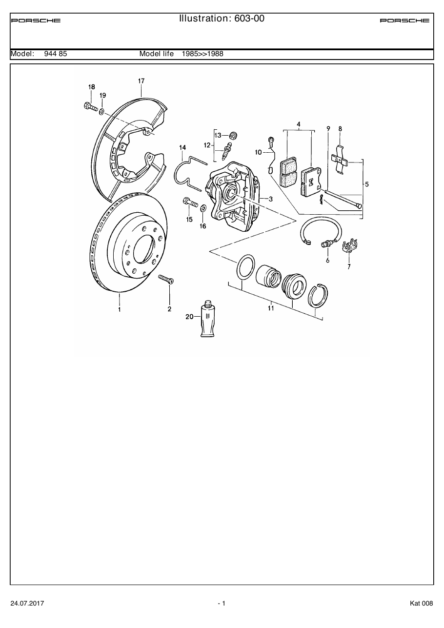 Exploded parts diagram — Disc brake