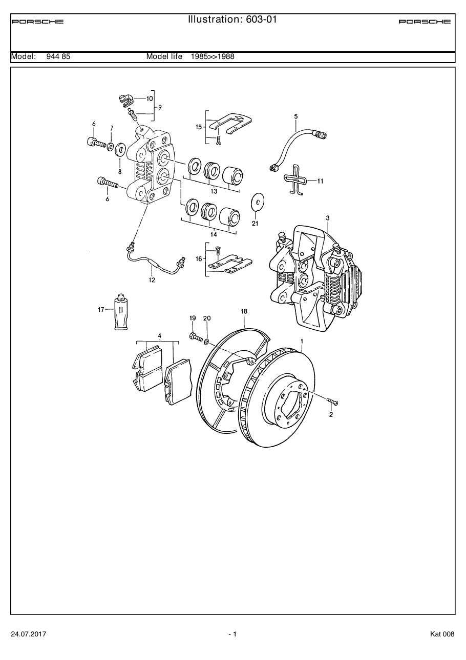 Exploded parts diagram — Disc brake