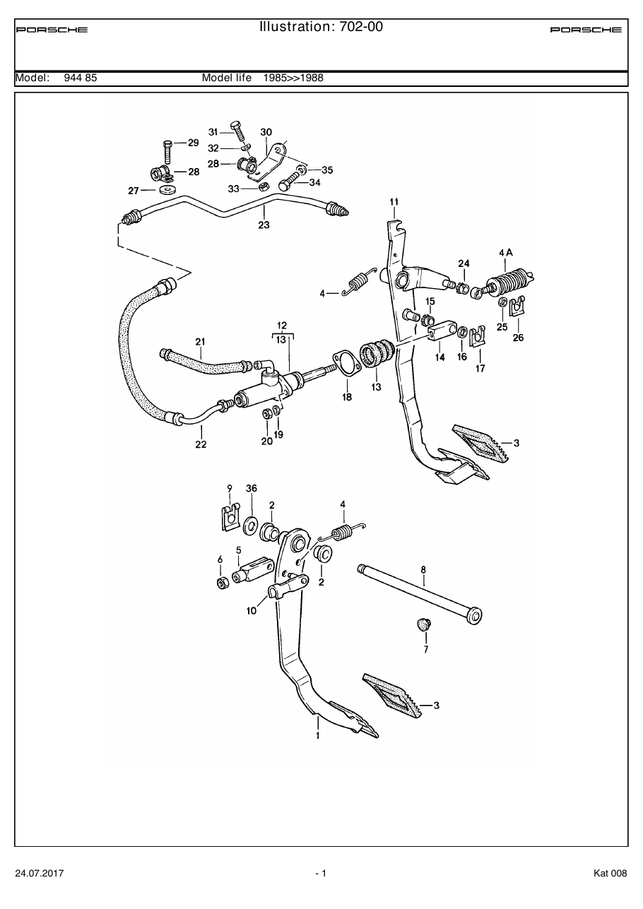Exploded parts diagram — Brake