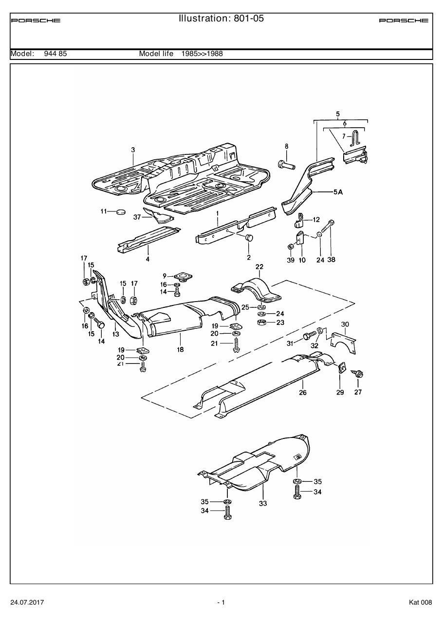 Exploded parts diagram — Side member