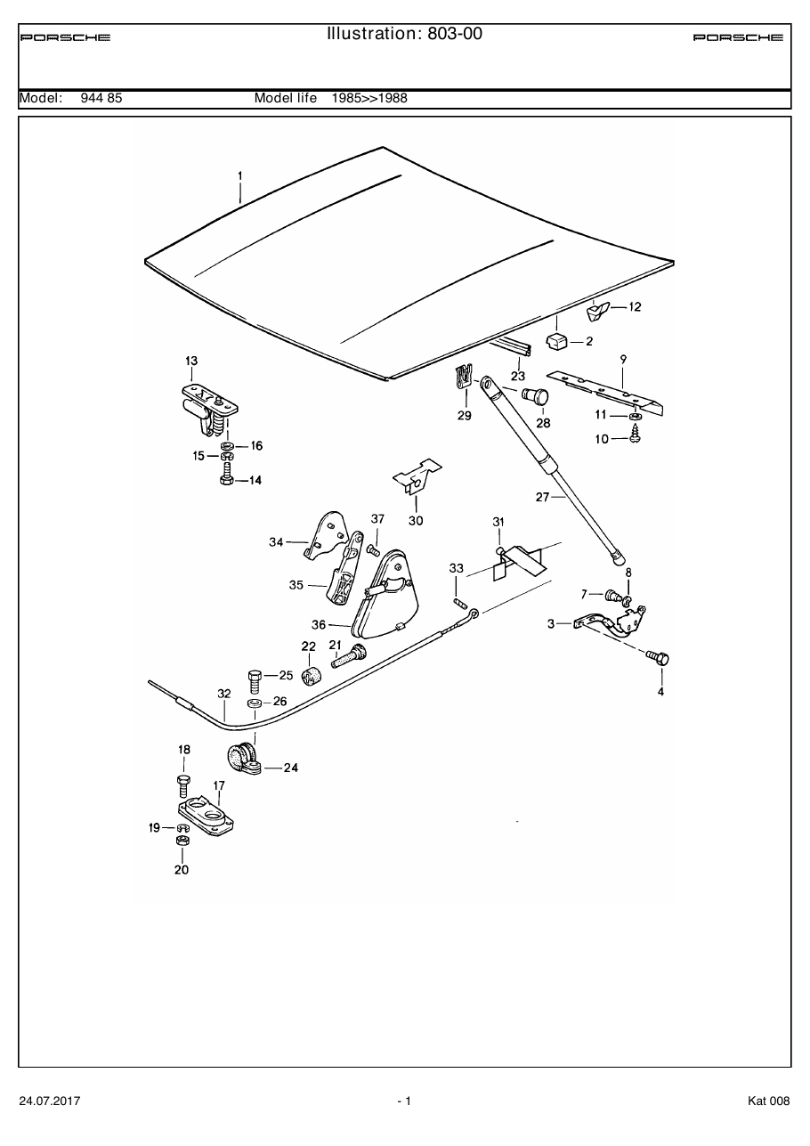 Exploded parts diagram — Lid