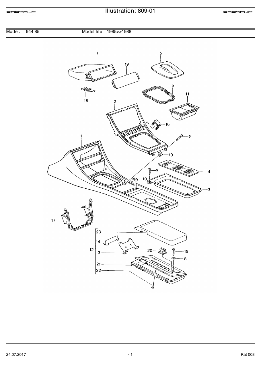 Exploded parts diagram — Cassette box