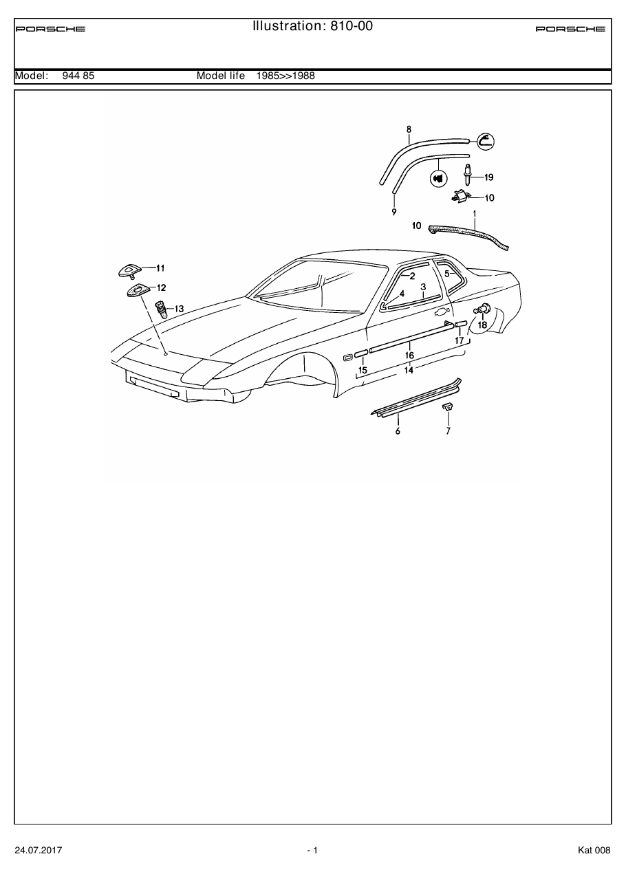 Exploded parts diagram — Moulding