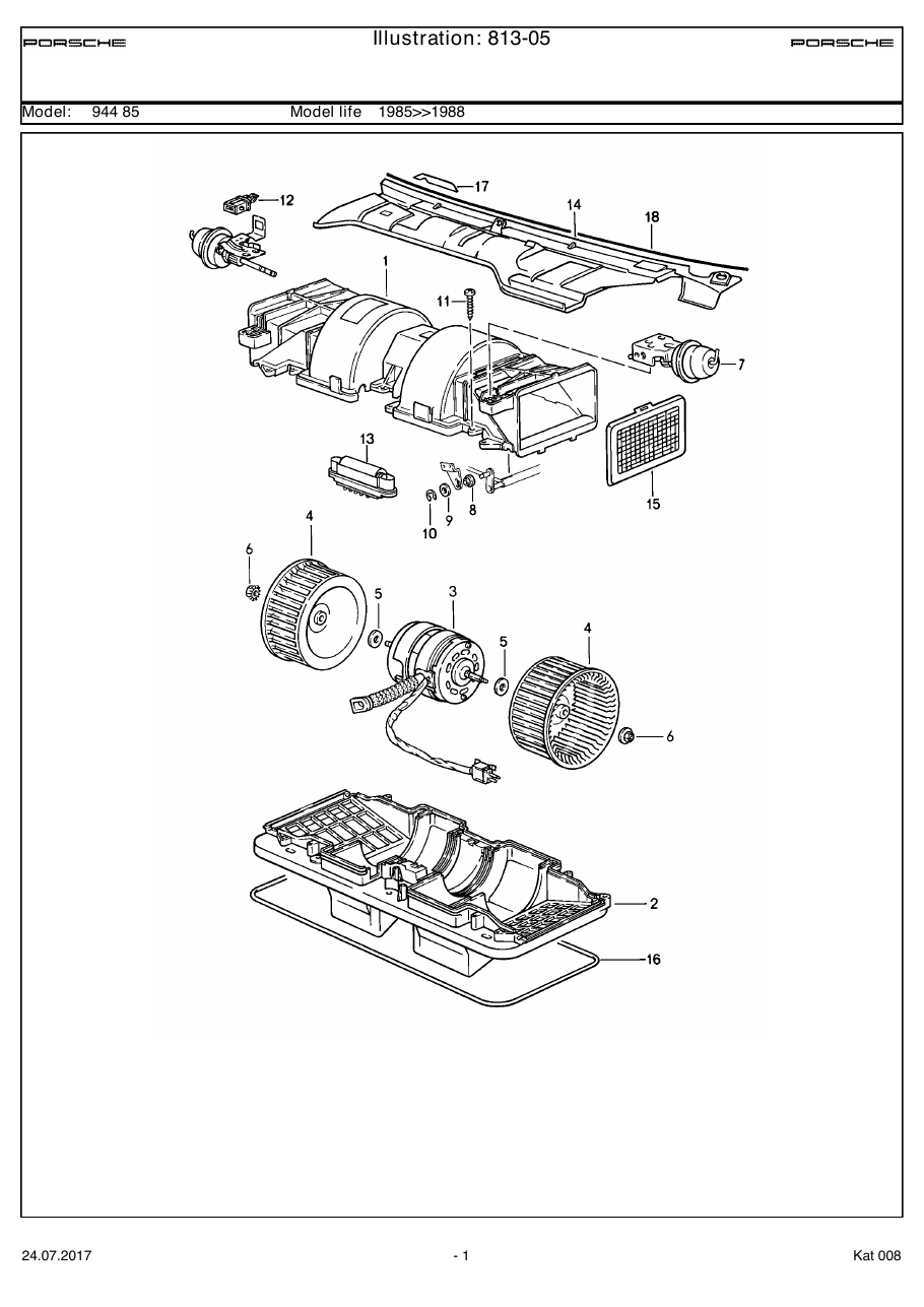 Exploded parts diagram — Blower