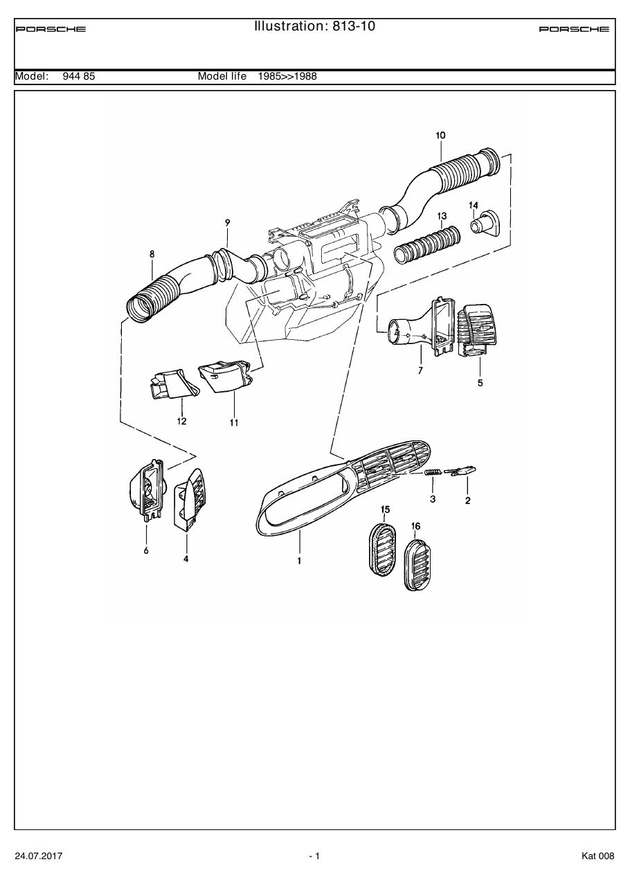 Exploded parts diagram — Air guide