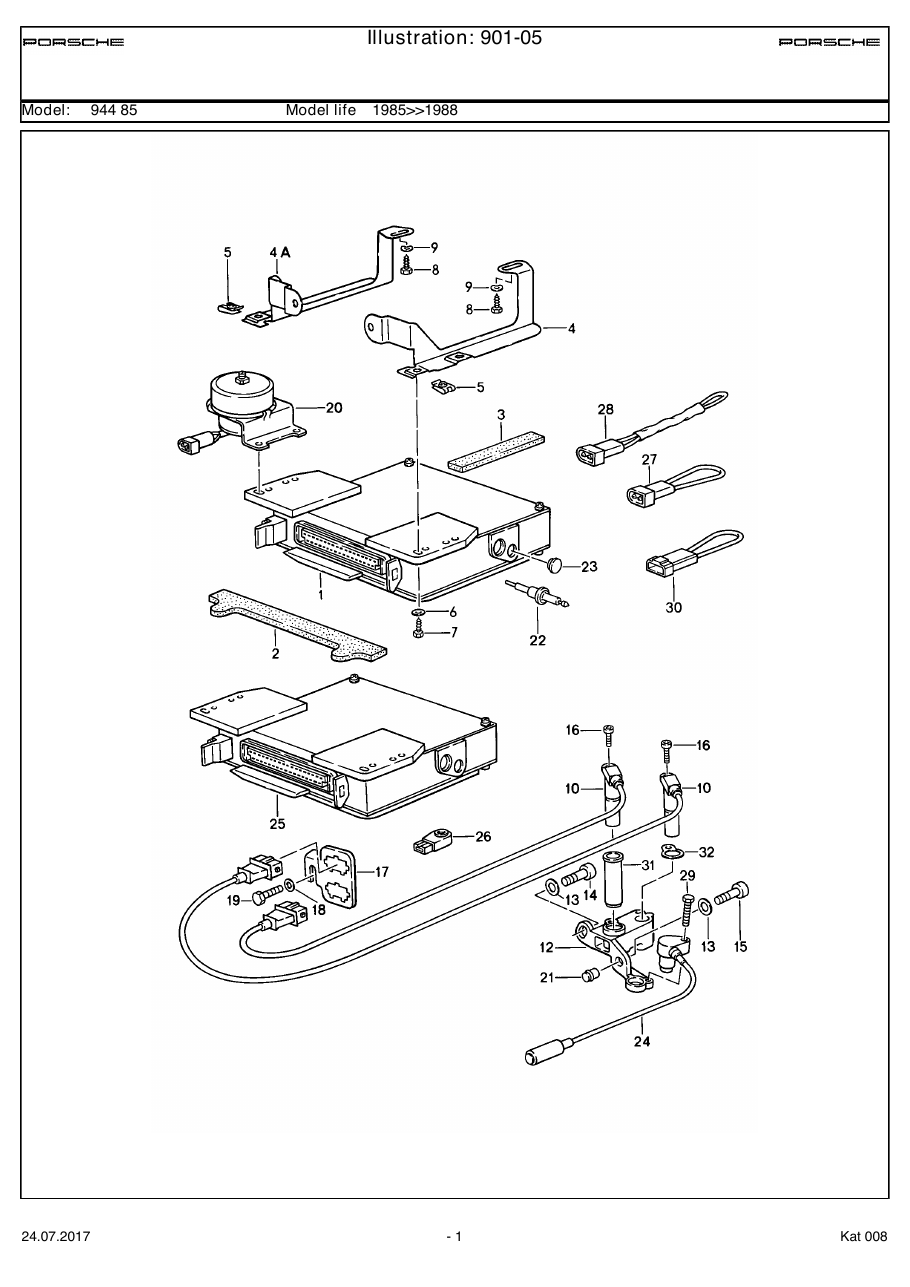 Exploded parts diagram — Engine electrics 2