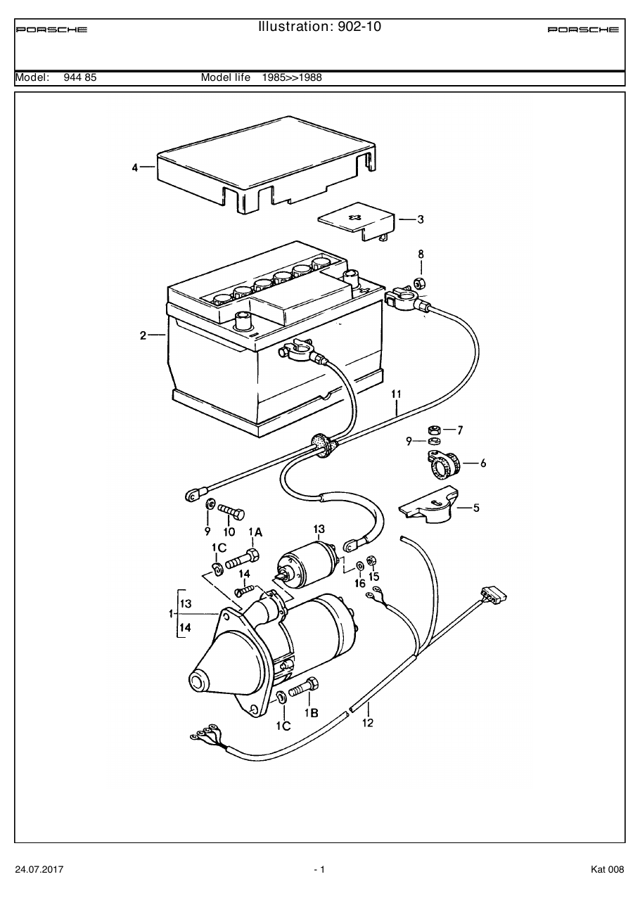 Exploded parts diagram — Starter
