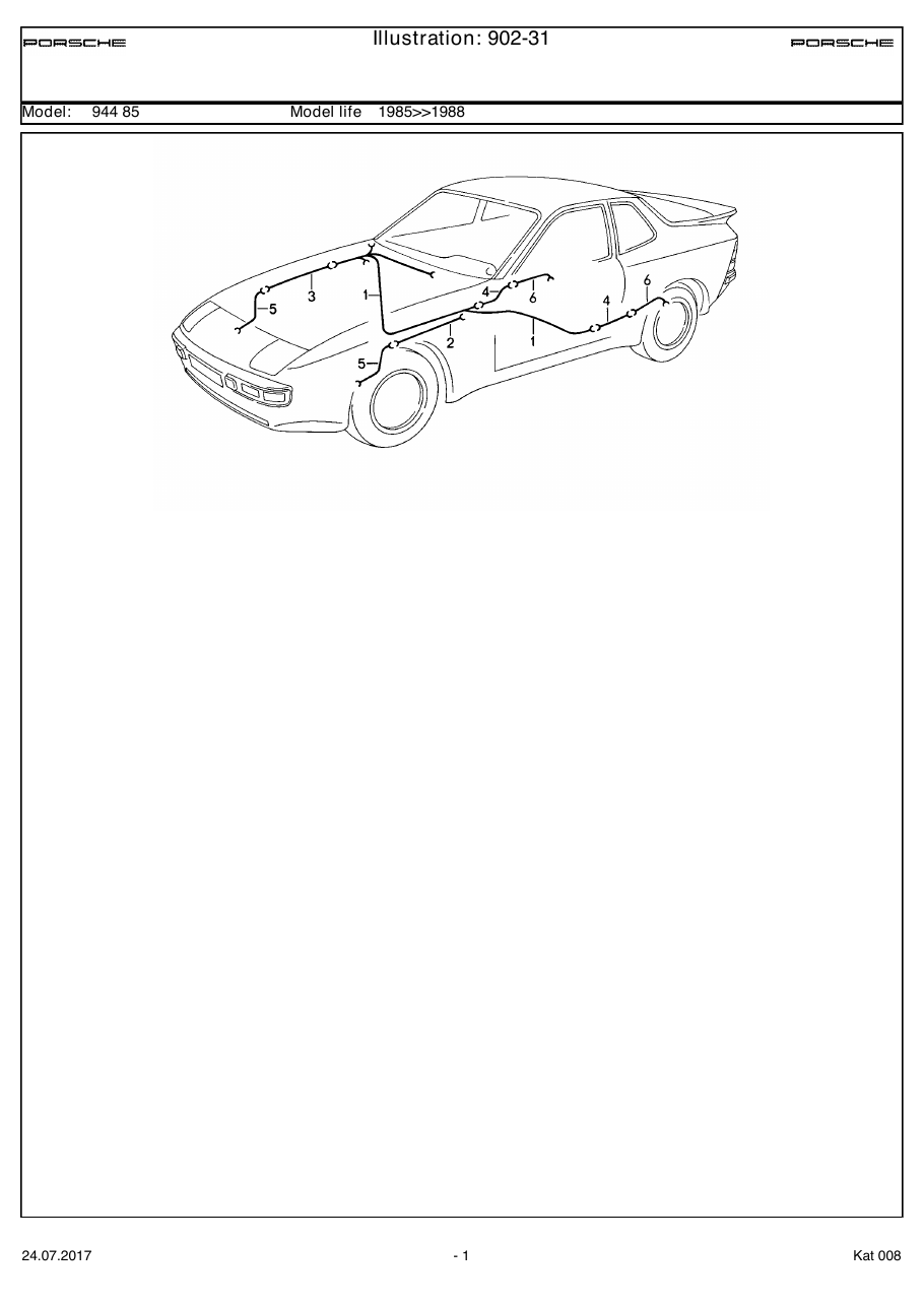 Exploded parts diagram — Wiring harnesses