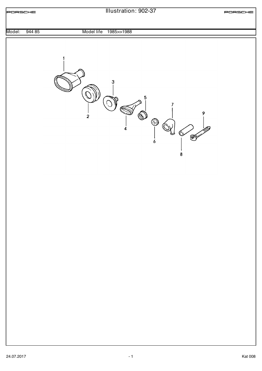 Exploded parts diagram — Protective grommet