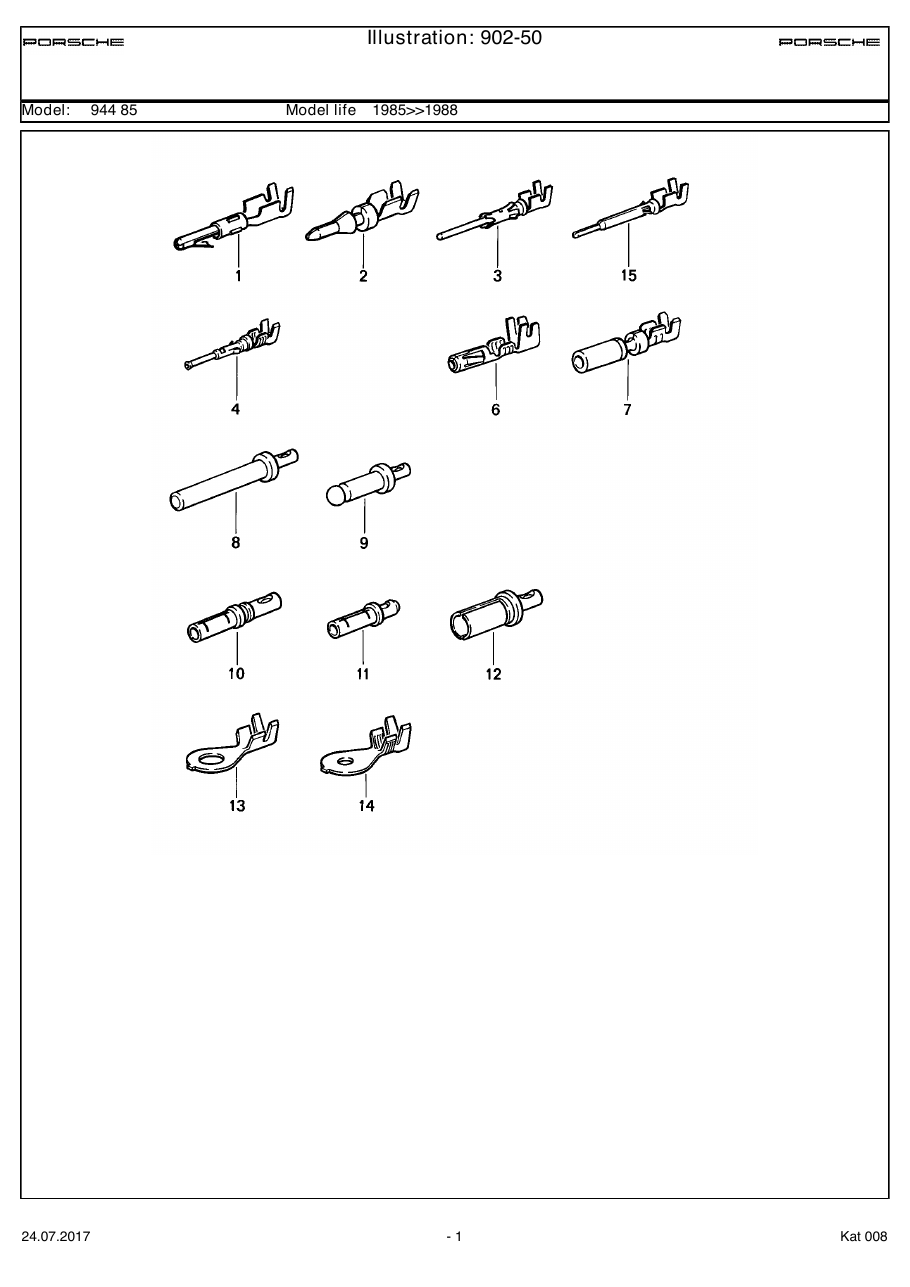 Exploded parts diagram — Round connector