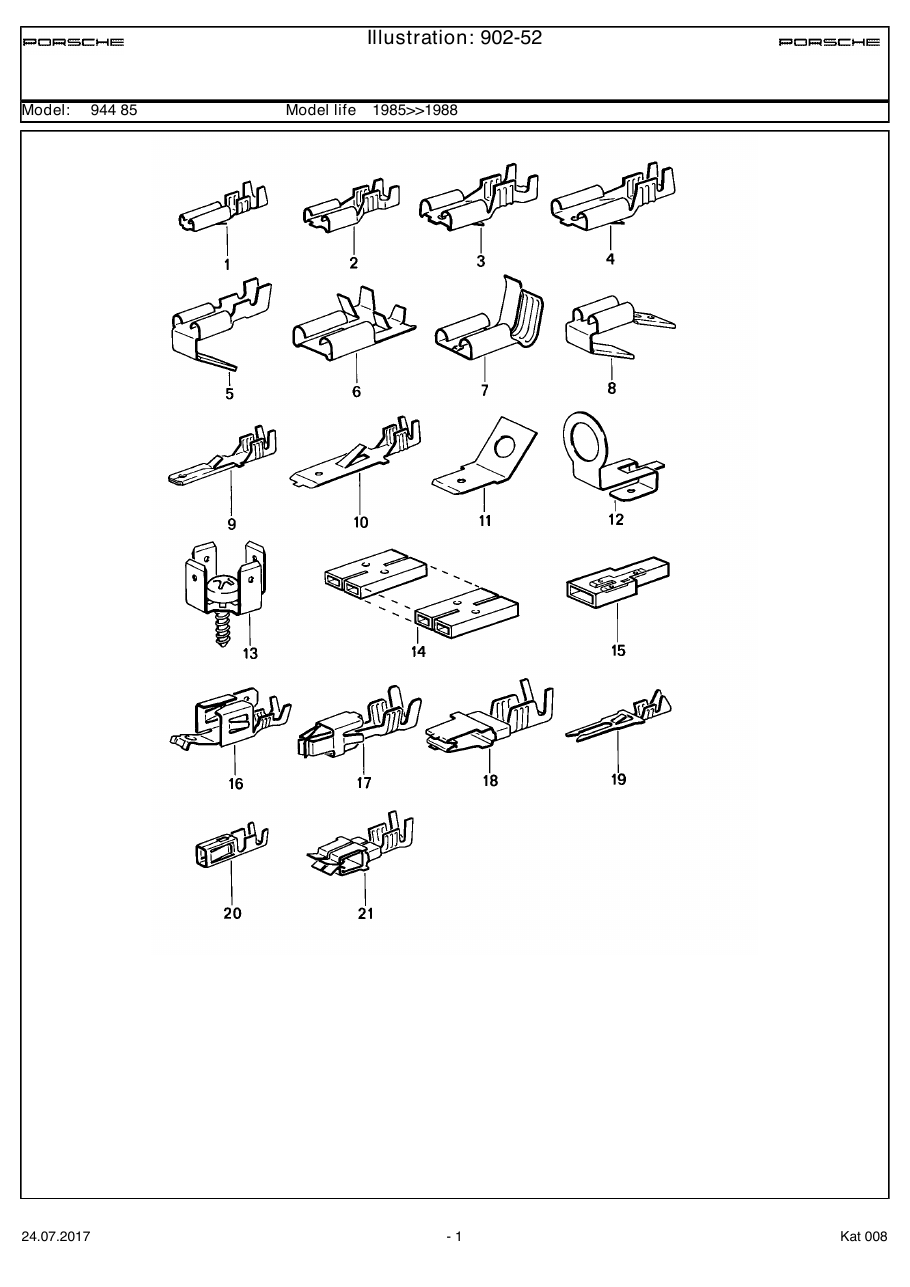 Exploded parts diagram — Flat plug