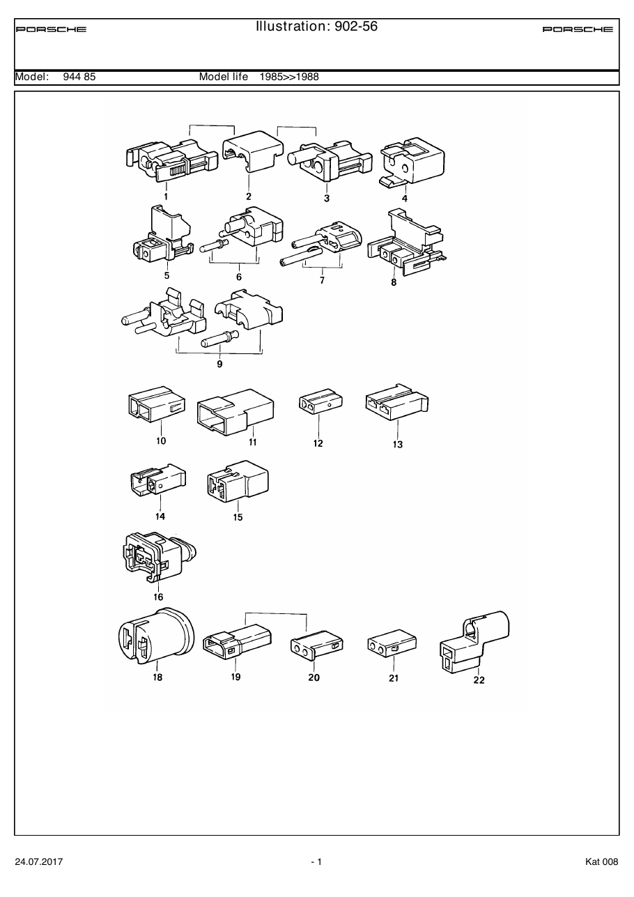 Exploded parts diagram — Connector housing