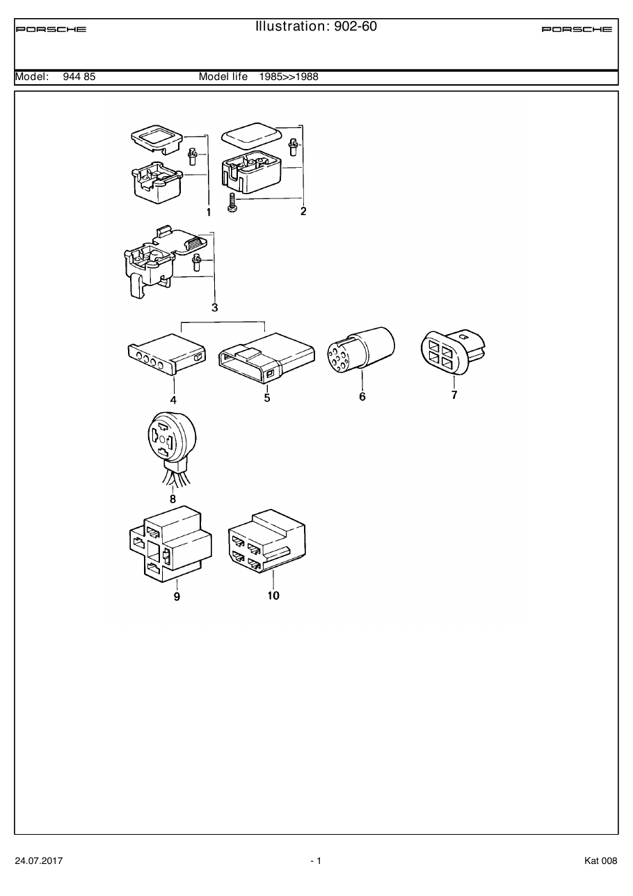 Exploded parts diagram — Connector housing