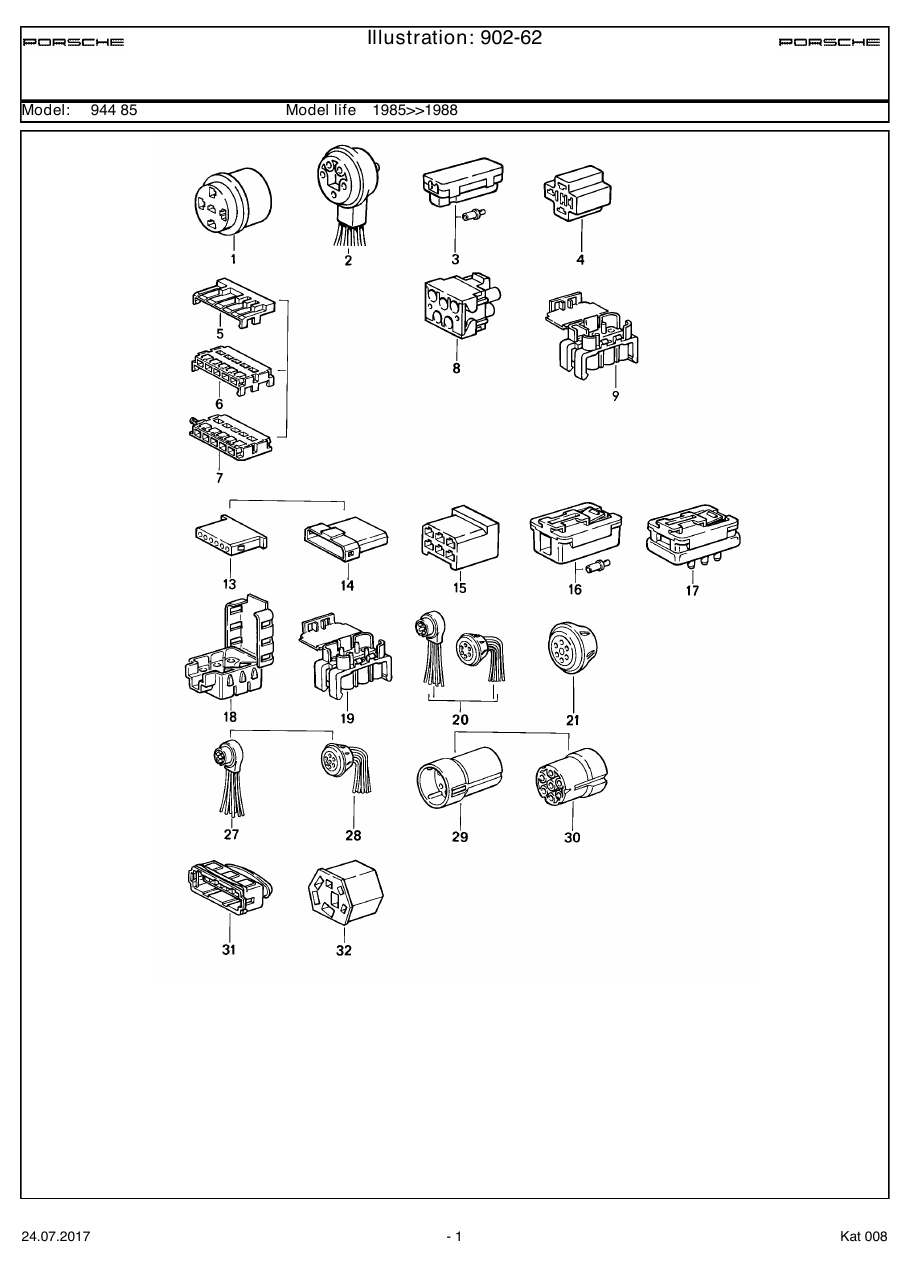 Exploded parts diagram — Connector housing