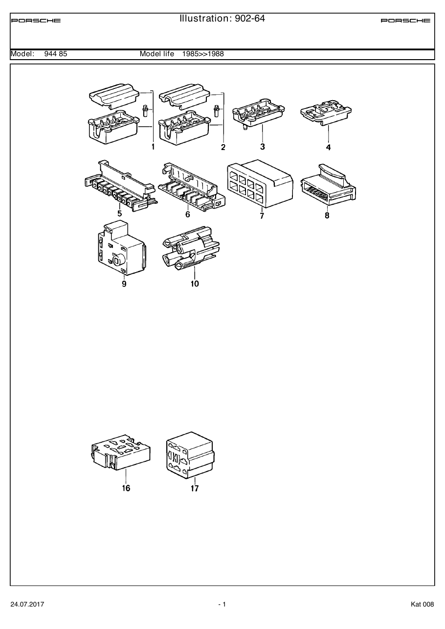 Exploded parts diagram — Connector housing