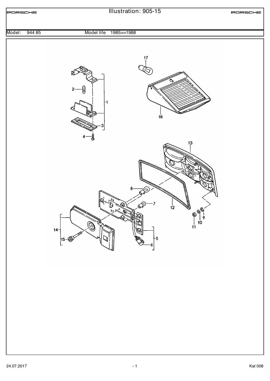 Exploded parts diagram — License plate light