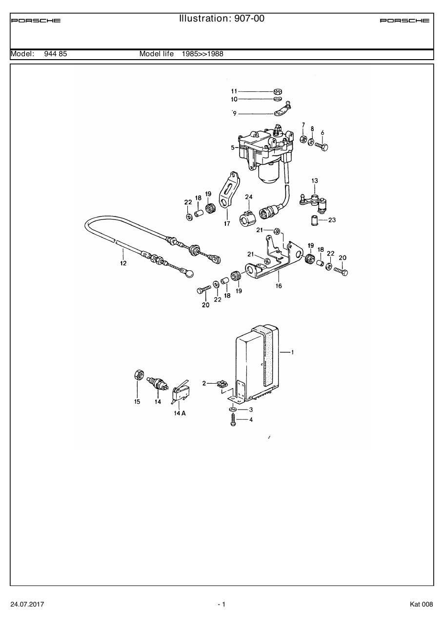 Exploded parts diagram — Cruise control