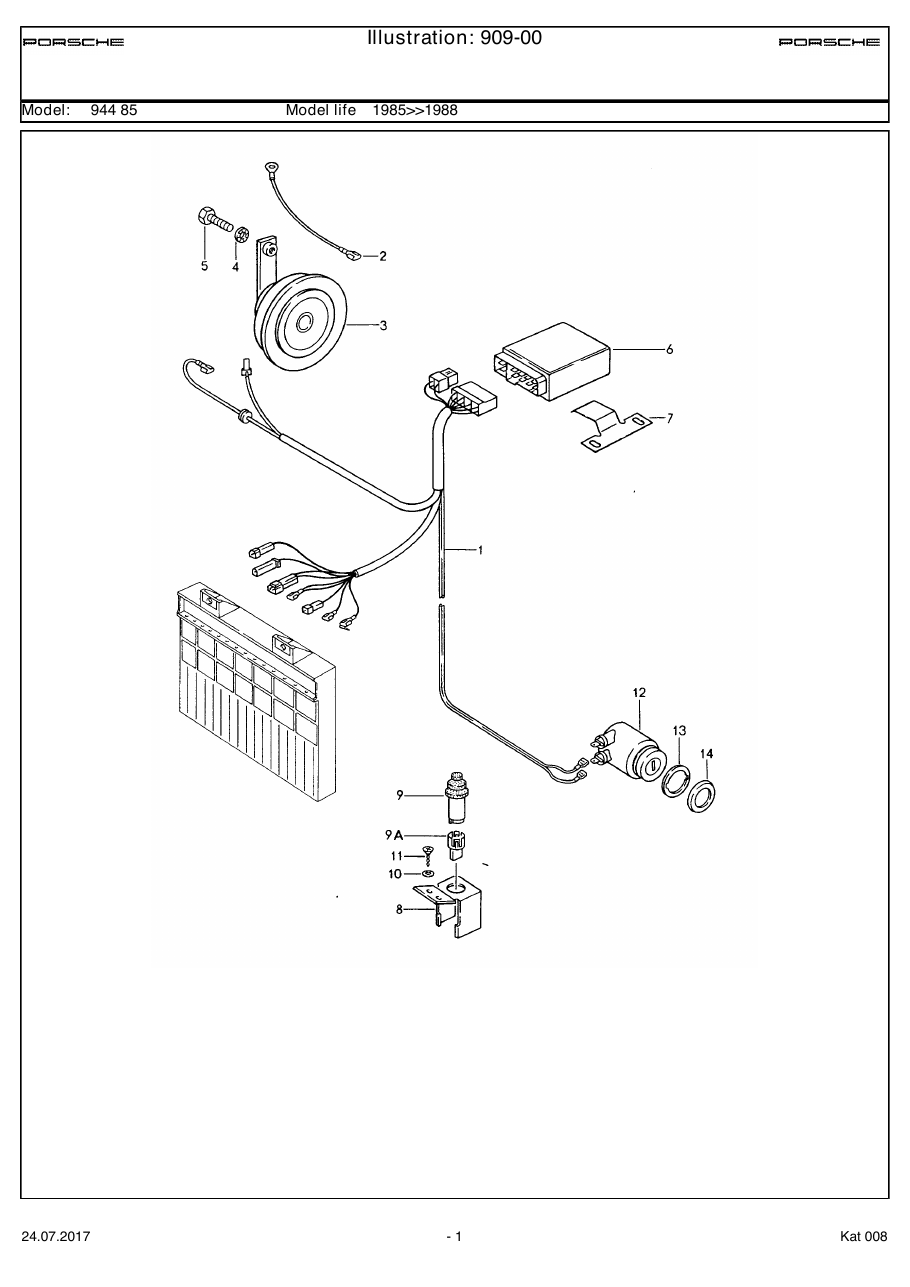 Exploded parts diagram — Alarm system