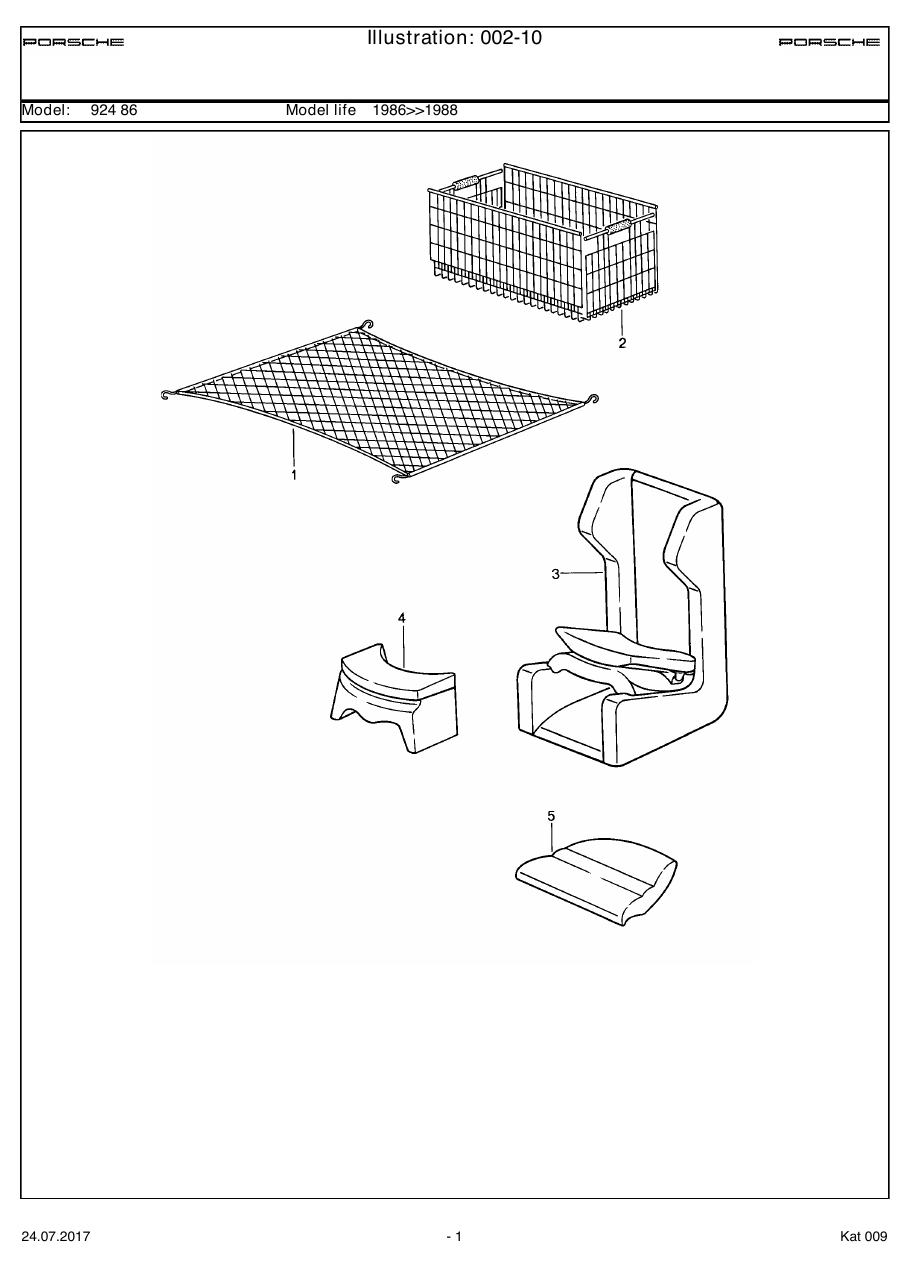 Exploded parts diagram — Accessories