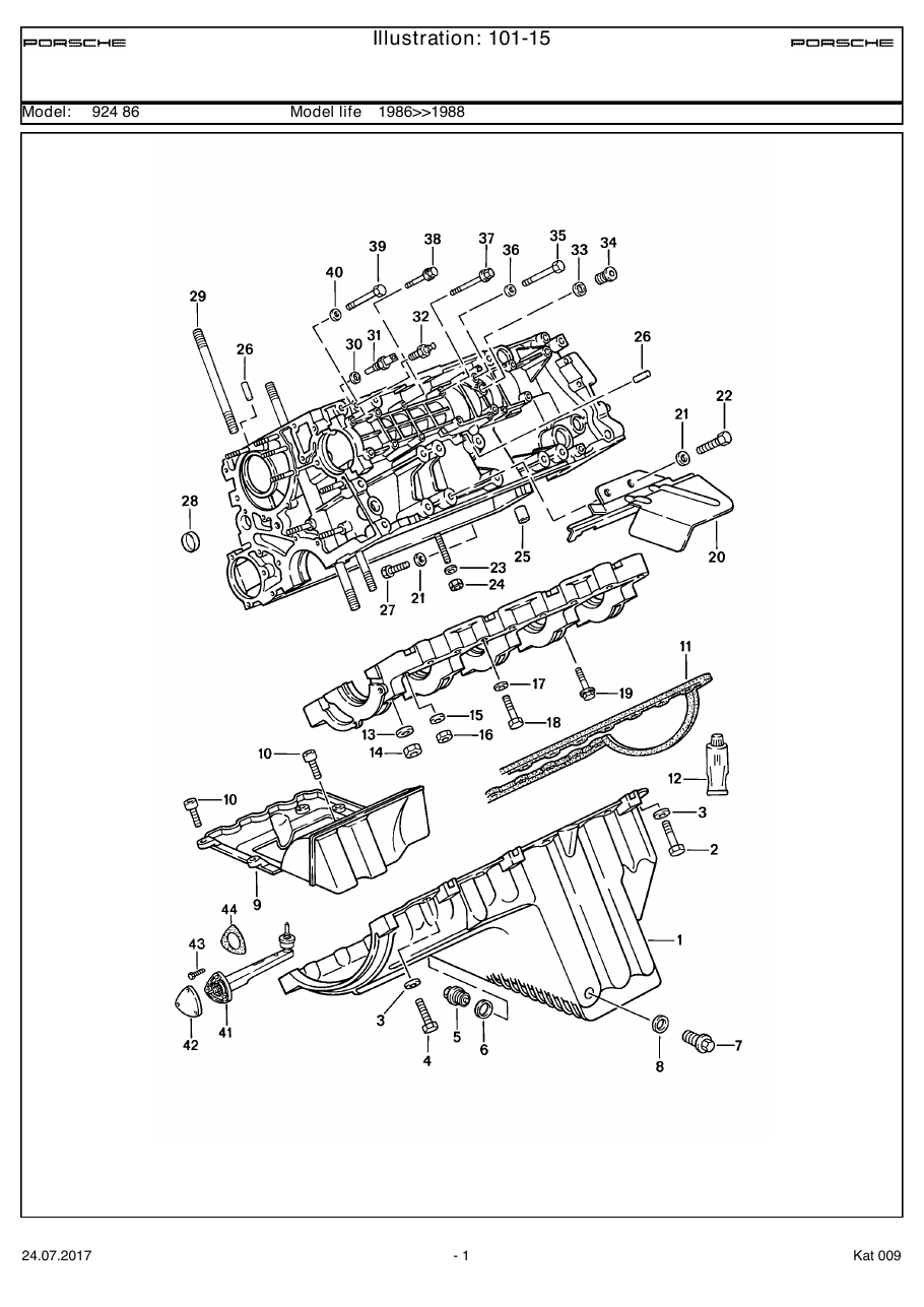 Exploded parts diagram — Crankcase