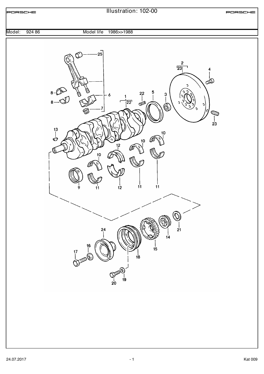 Exploded parts diagram — Crankshaft