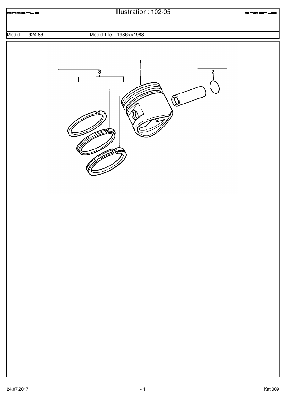 Exploded parts diagram — Piston