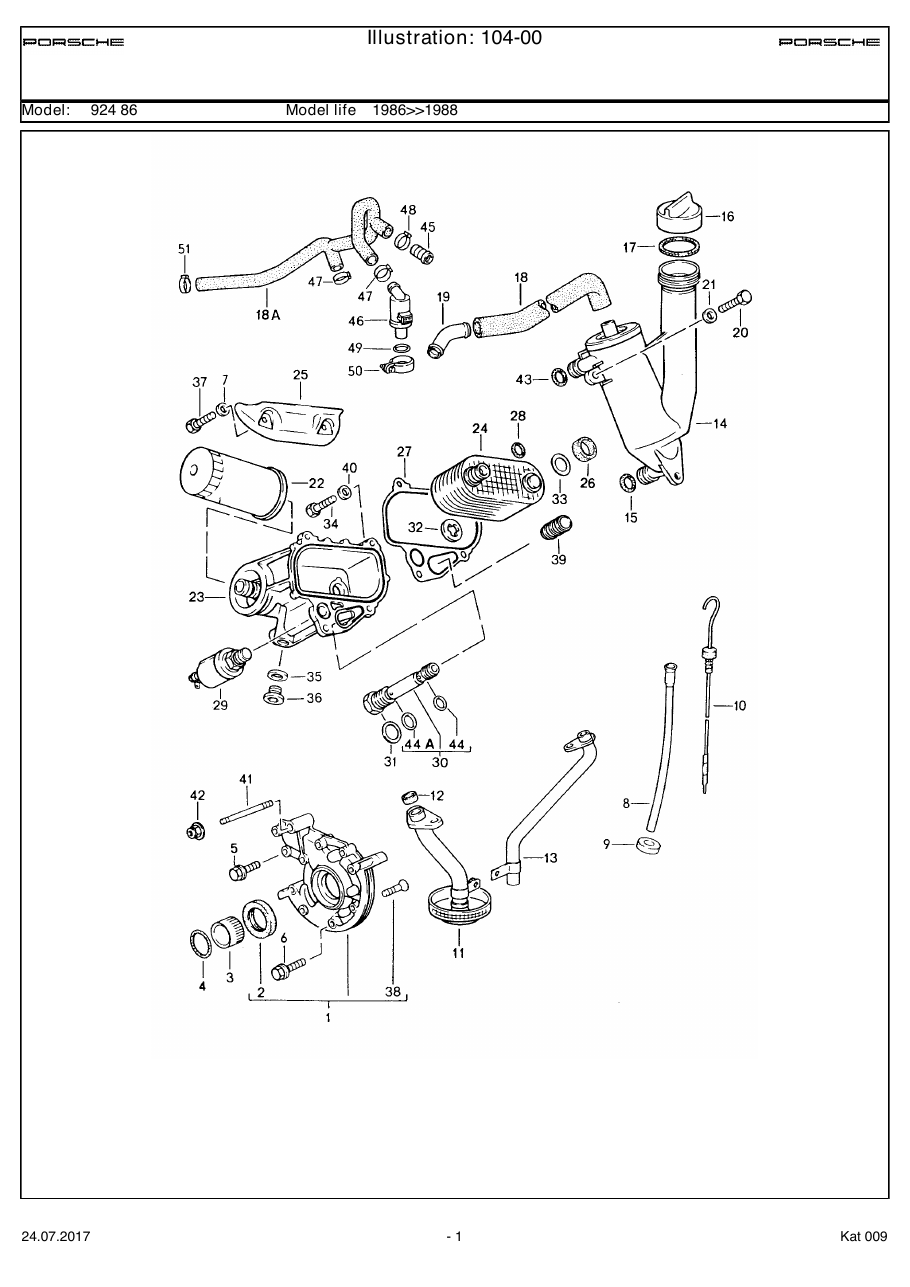 Exploded parts diagram — Engine lubrication
