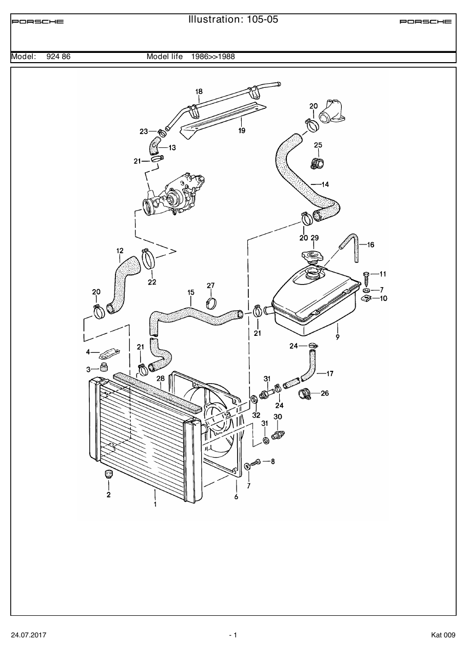 Exploded parts diagram — Water cooling