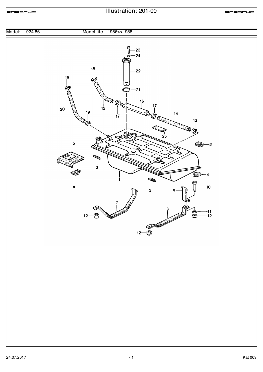 Exploded parts diagram — Fuel tank